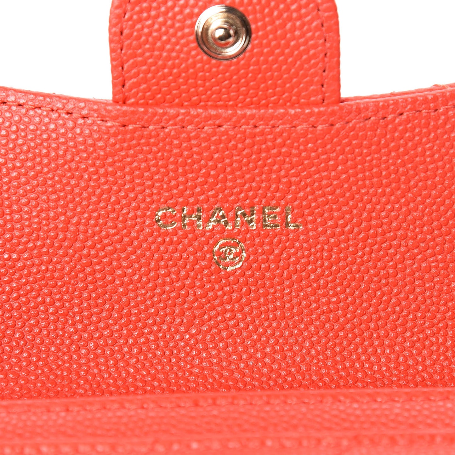 Caviar Quilted Flap Card Holder Red