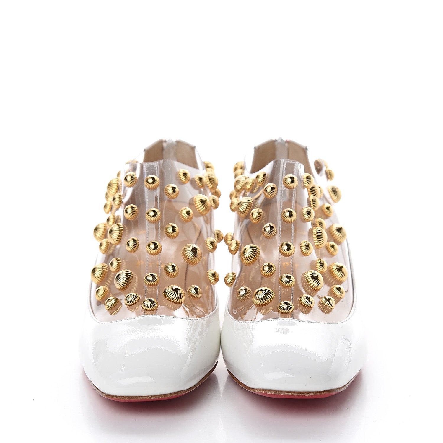 Christian Louboutin Patent PVC Space Odd 55 Pumps 38 Latte Gold 2 of 7
