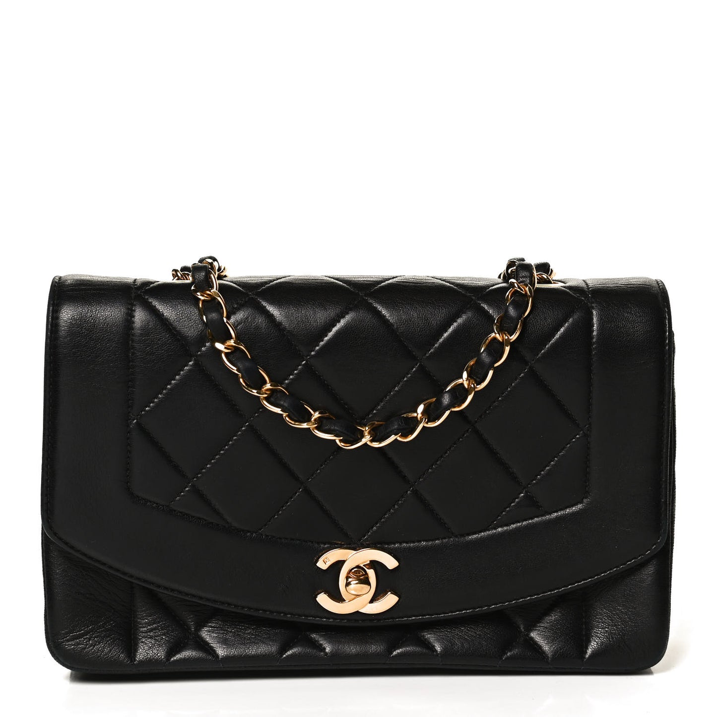 Lambskin Quilted Small Single Flap Black