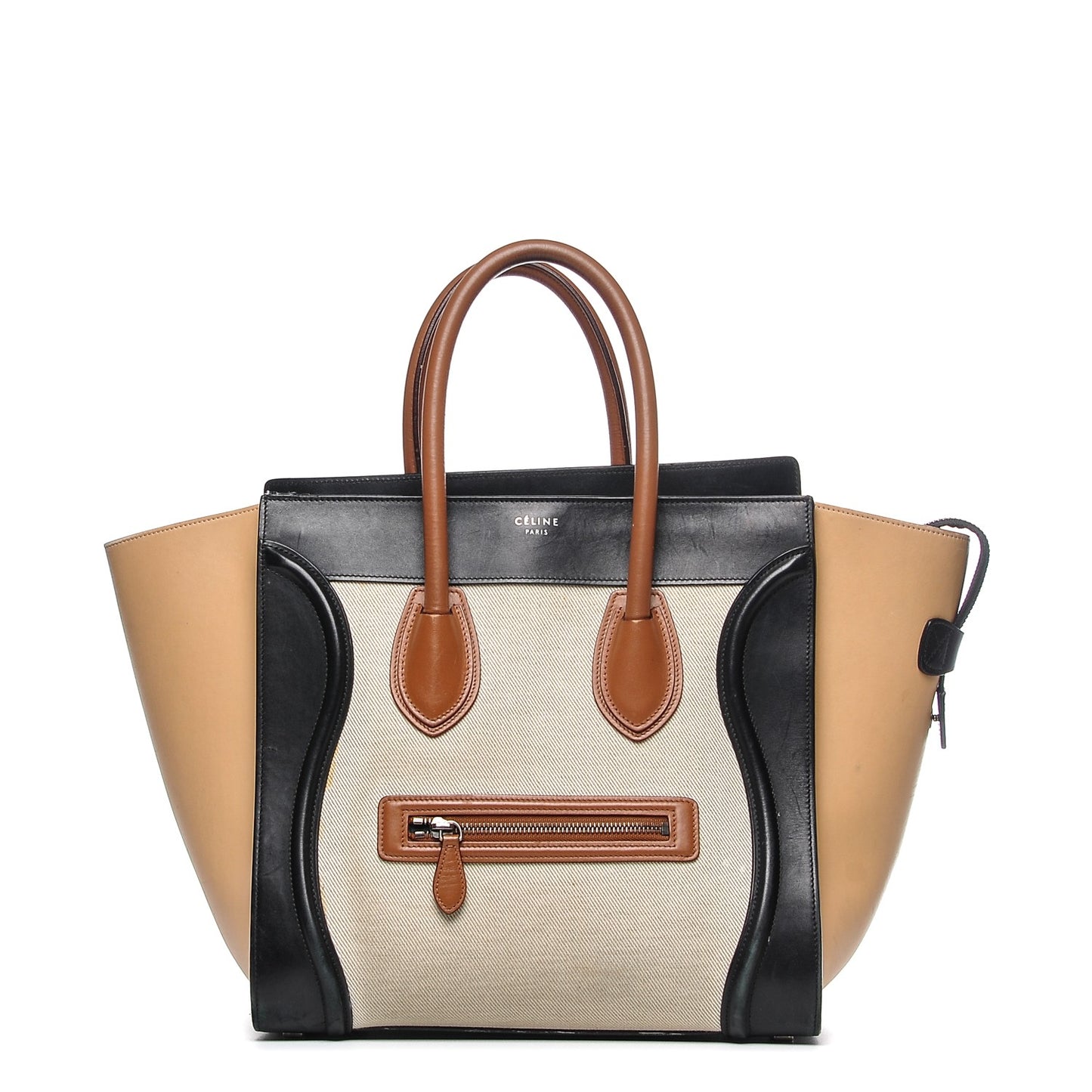 Calfskin Canvas Mini Tri-Color Luggage Tan