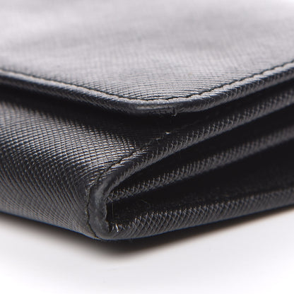 Prada Saffiano Metal Oro Chain Wallet Black 9 of 11