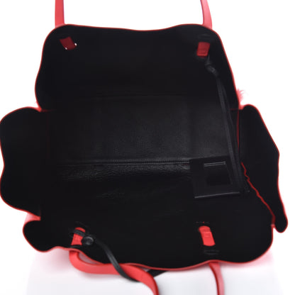 Balenciaga Veau Baltimore Double Sided Medium Everyday Tote Rouge Vermeil Black 6 of 11