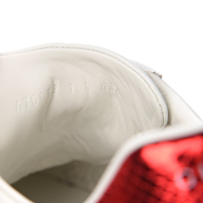 Gucci Calfskin Ayers Web Blind for Love Embroidered Mens Ace Sneakers 10.5 White 9 of 10