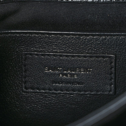 Saint Laurent Crinkled Lambskin Matelasse Monogram Baby Niki Chain Satchel Black 6 of 9