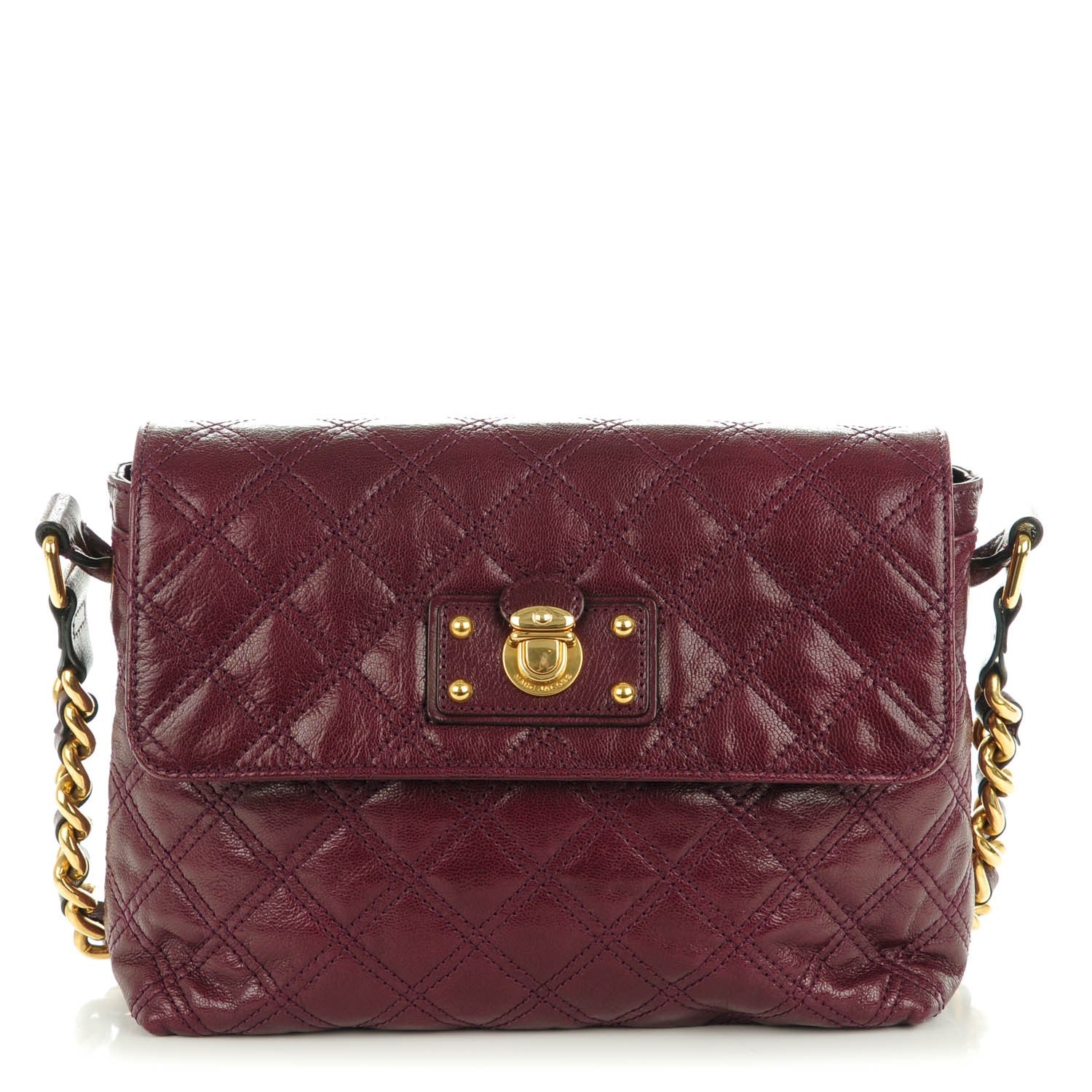 Marc Jacobs Lambskin Quilted The Large Single Flap Cassis 1 of 9
