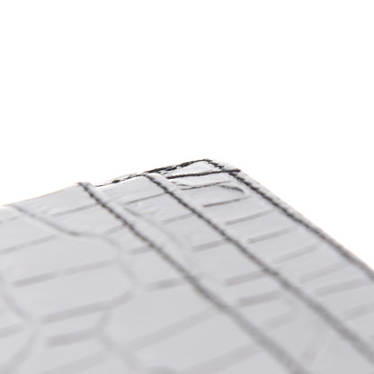 Saint Laurent Calfskin Crocodile Embossed Monogram Credit Card Case Black 8 of 9