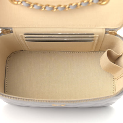 Chanel Lambskin Quilted Small Pearl Crush Vanity Case With Chain Grey 5 of 9