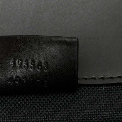 Gucci Soft GG Supreme Monogram Calfskin Web Double Buckle Backpack Black 7 of 10