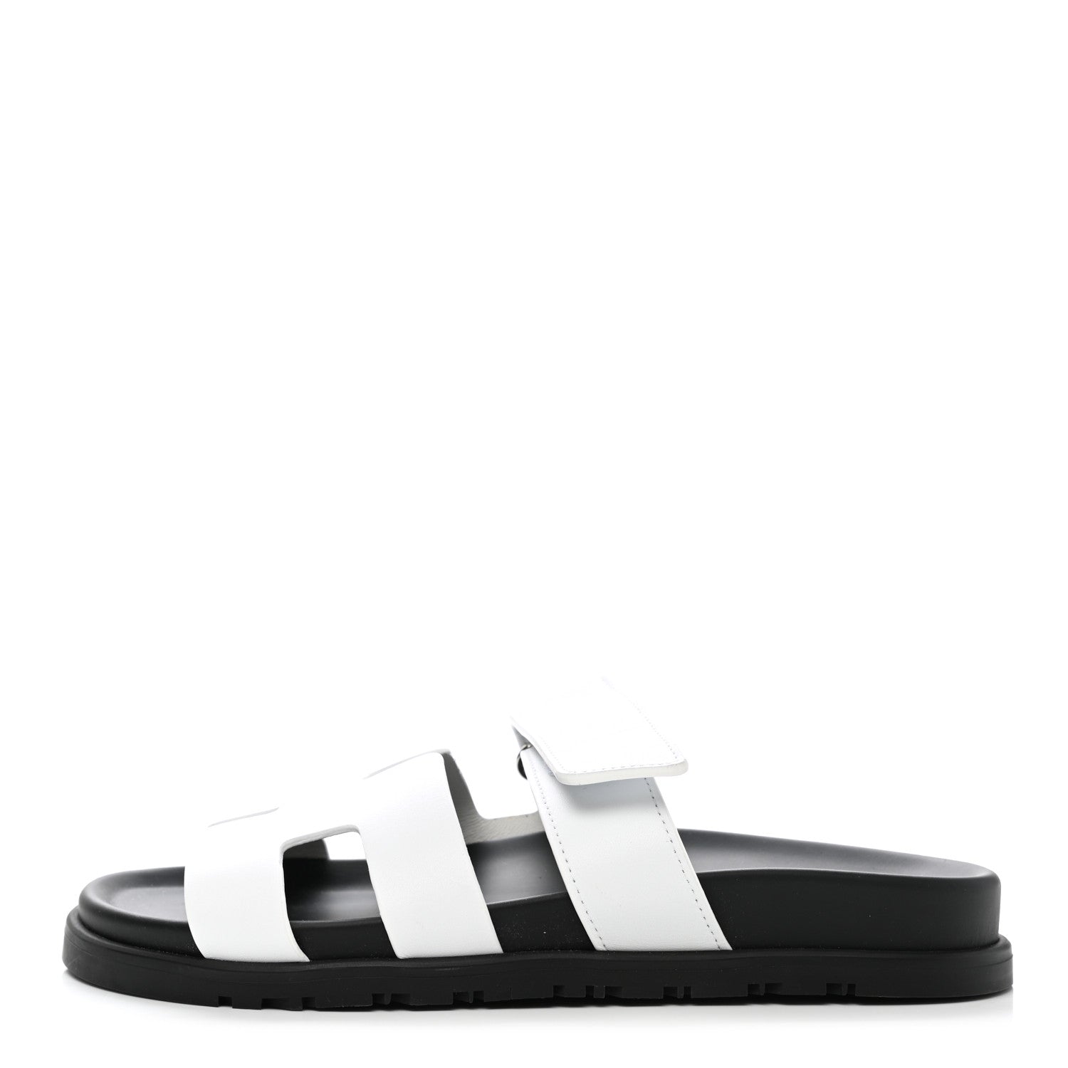 Hermes Calfskin Womens Chypre Sandals 38 White 1 of 10