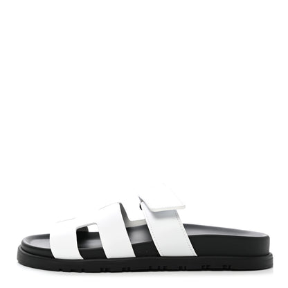 Hermes Calfskin Womens Chypre Sandals 38 White 1 of 10
