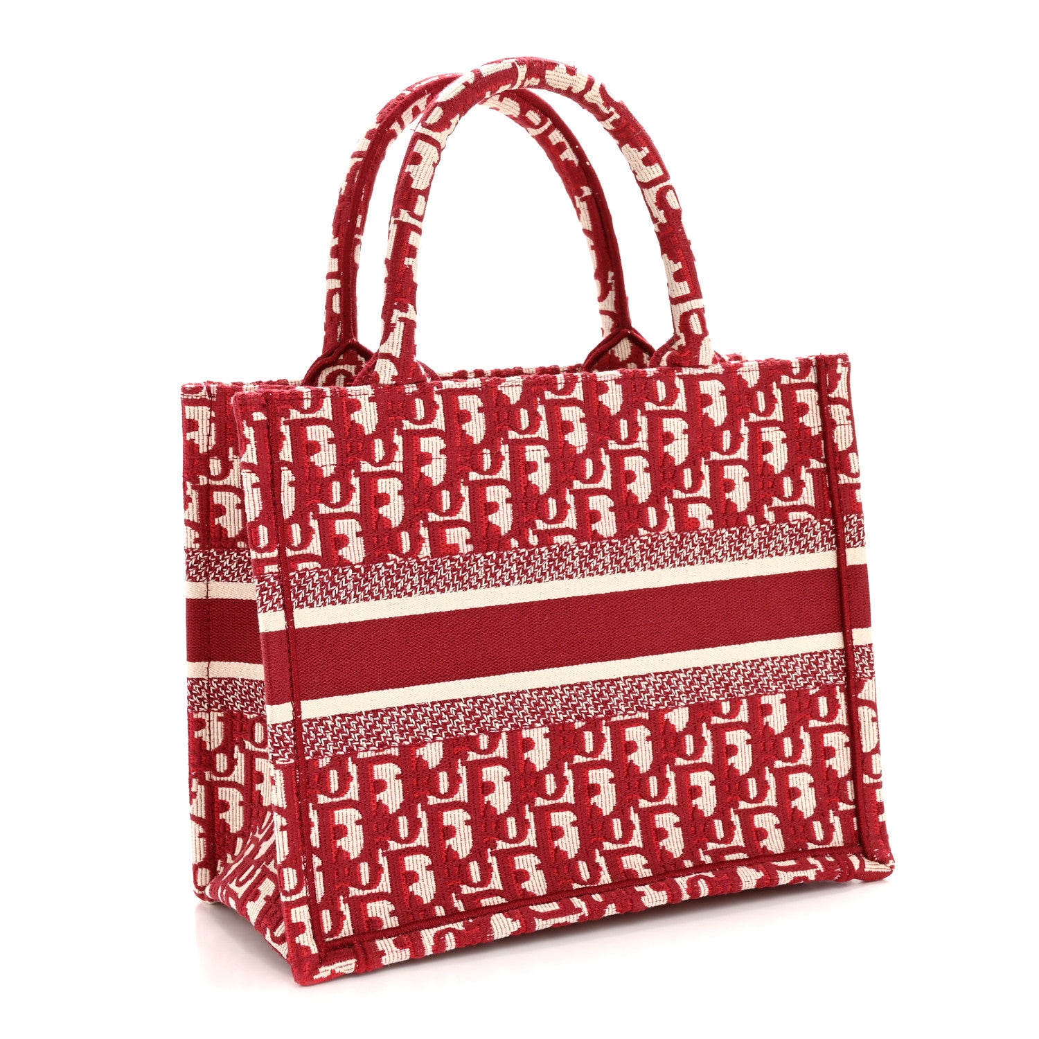 Christian Dior Oblique Small Book Tote Burgundy Multicolor 3 of 10