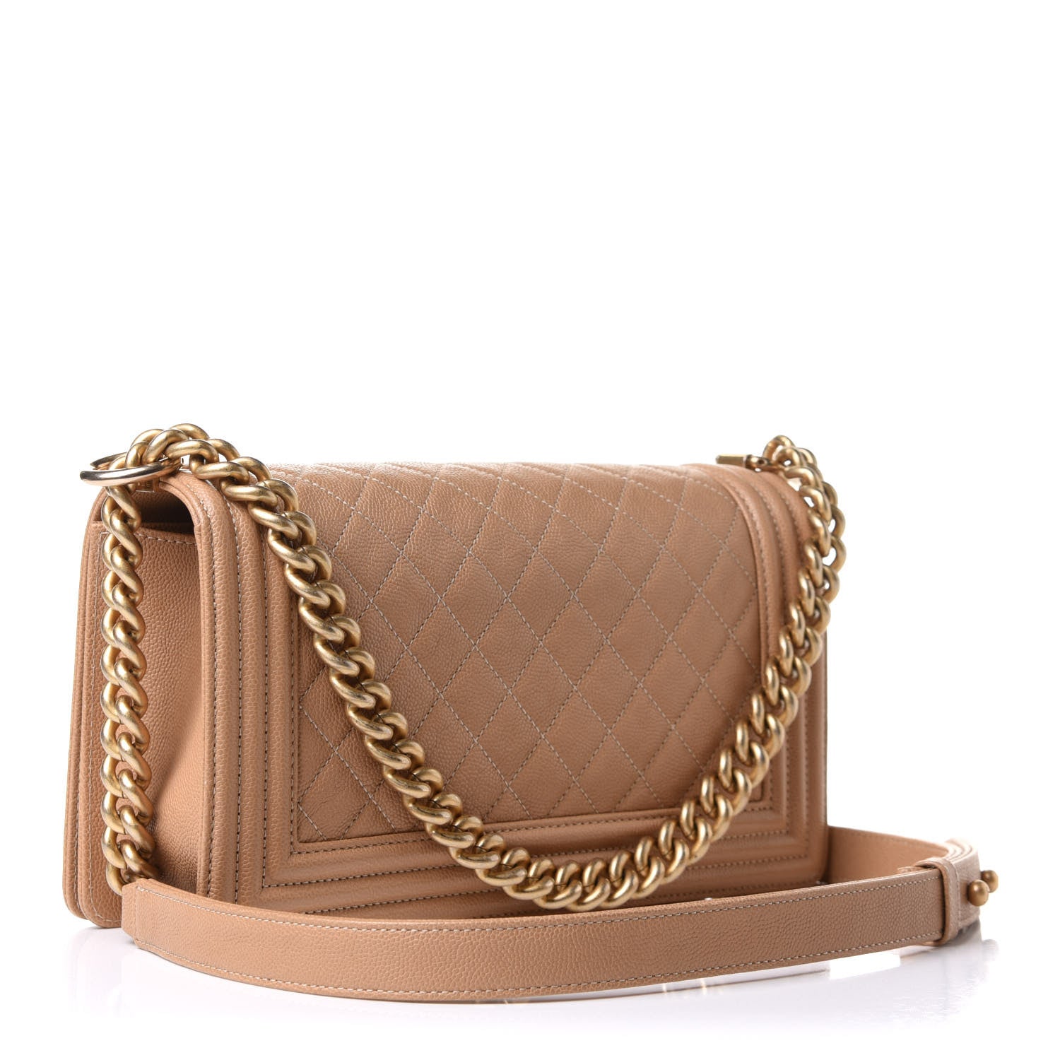 Chanel Caviar Quilted Medium Boy Flap Beige 3 of 13