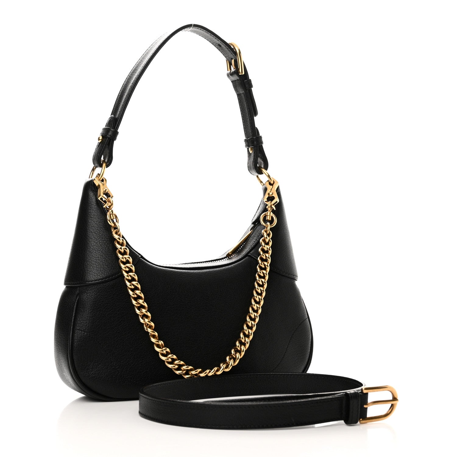 Gucci Goatskin Small Aphrodite Shoulder Bag Black 3 of 9