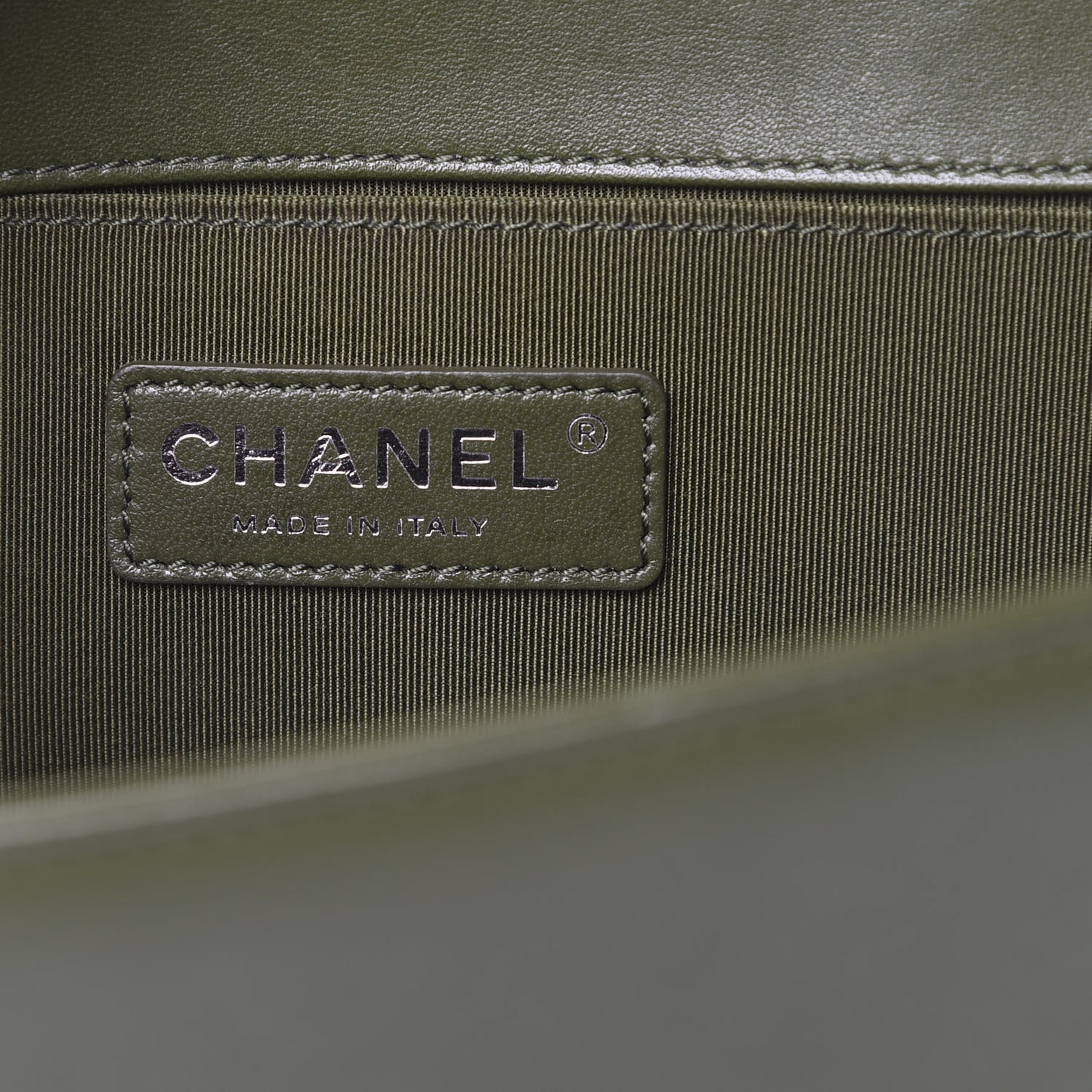Lambskin Quilted Medium Boy Flap Khaki