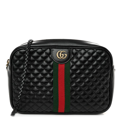Gucci Calfskin Web Trapuntata Small GG Shoulder Bag Black 1 of 11