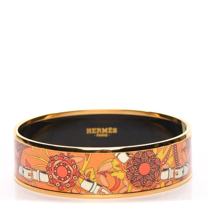 Hermes Enamel Printed Wide Festival des Amazones Bracelet 65 1 of 6