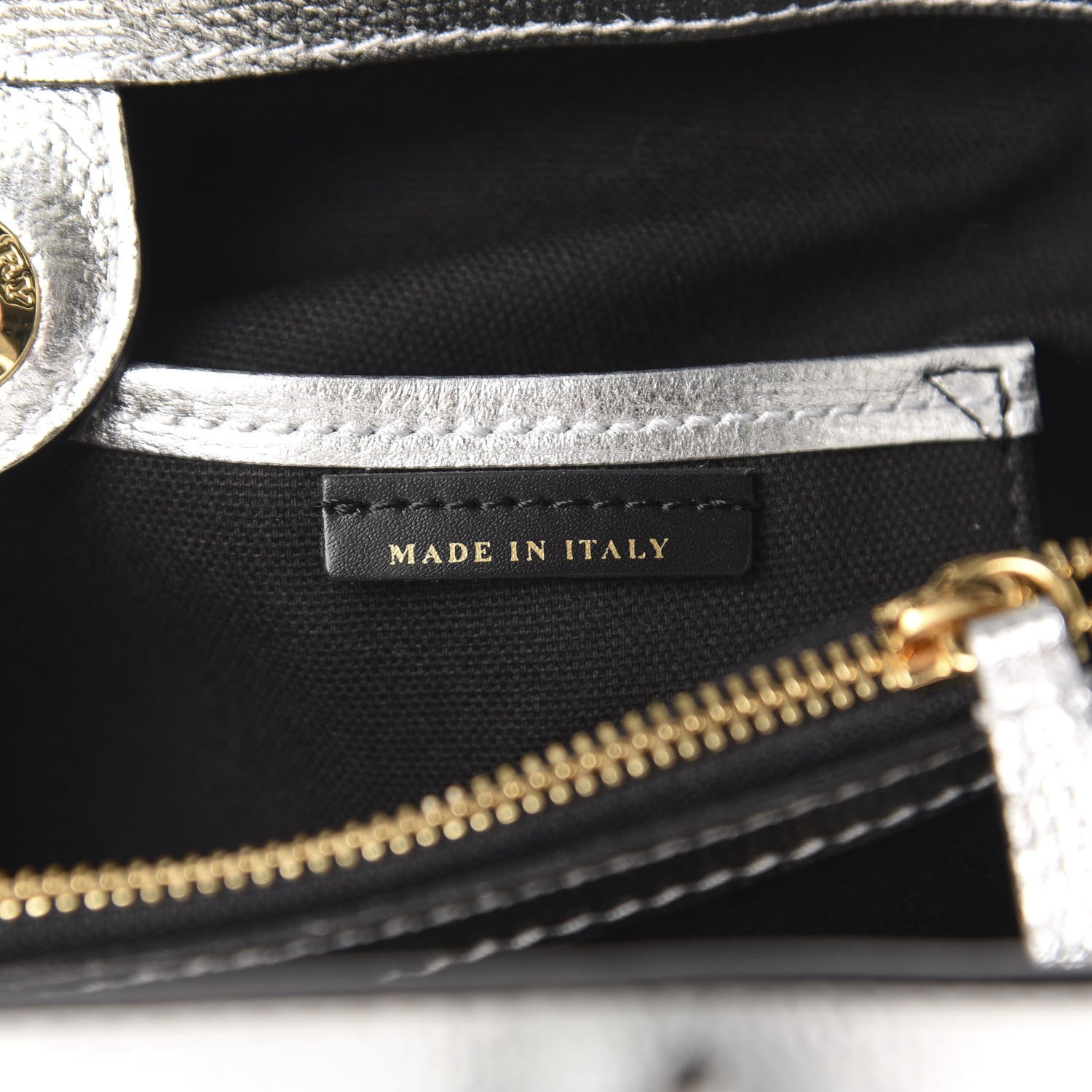 Burberry Metallic Grainy Calfskin House Check Medium Banner Tote Silver 9 of 10