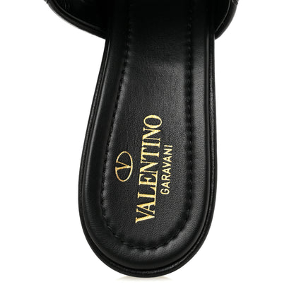 Valentino Garavani Nappa Quilted Monochrome Roman Stud 65mm Slide Sandals 39.5 Black 7 of 10