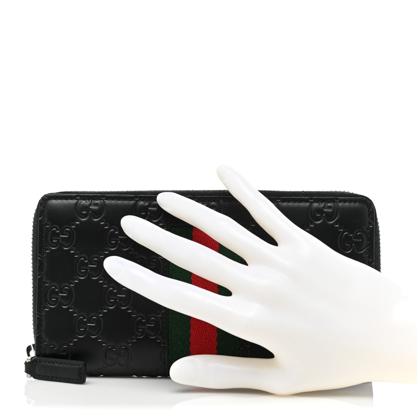 Guccissima Web Zip Around Wallet Black