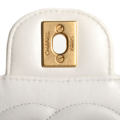 Chanel Patent Perforated Camellia Medium Single Flap White 7 of 9