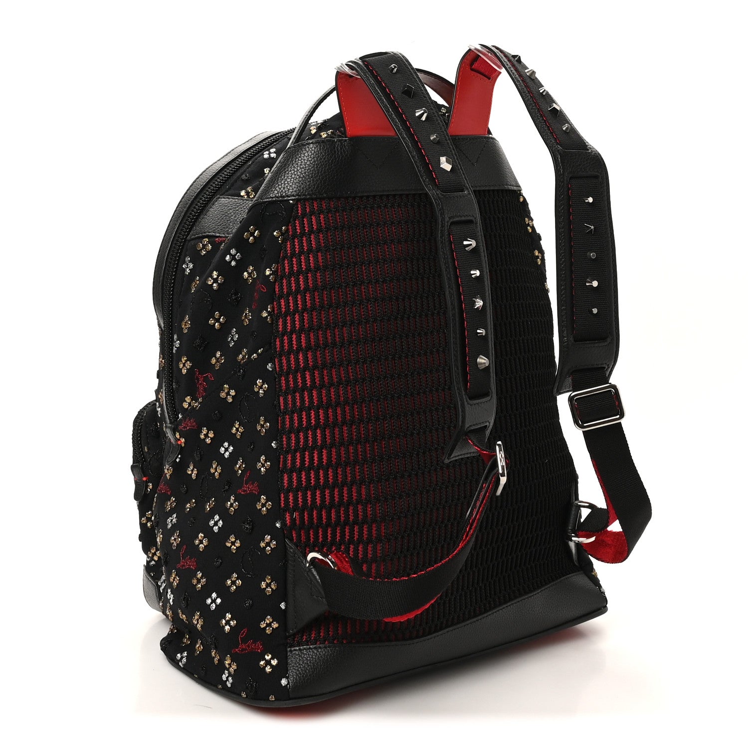 Christian Louboutin Jacquard Canvas Backloubi Backpack Black 3 of 9
