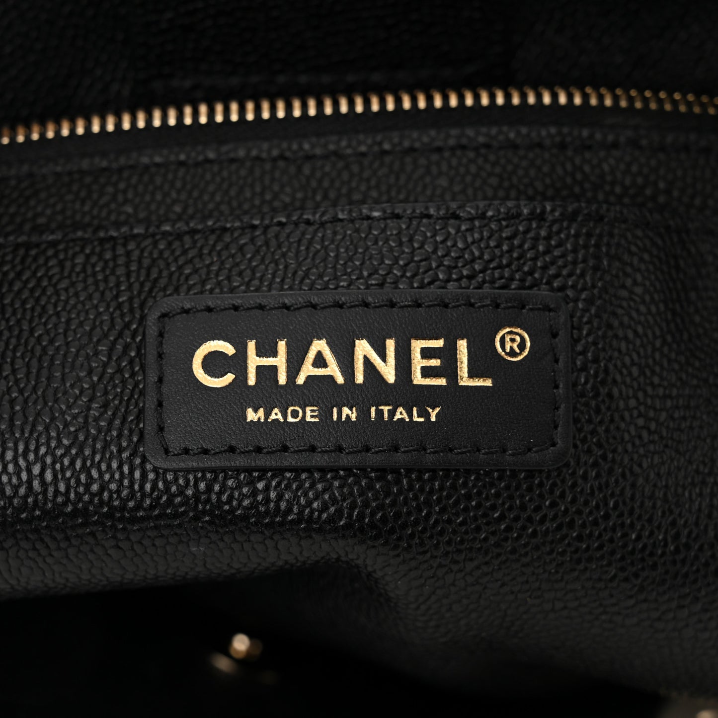 Caviar Quilted Small Shopping Tote Black
