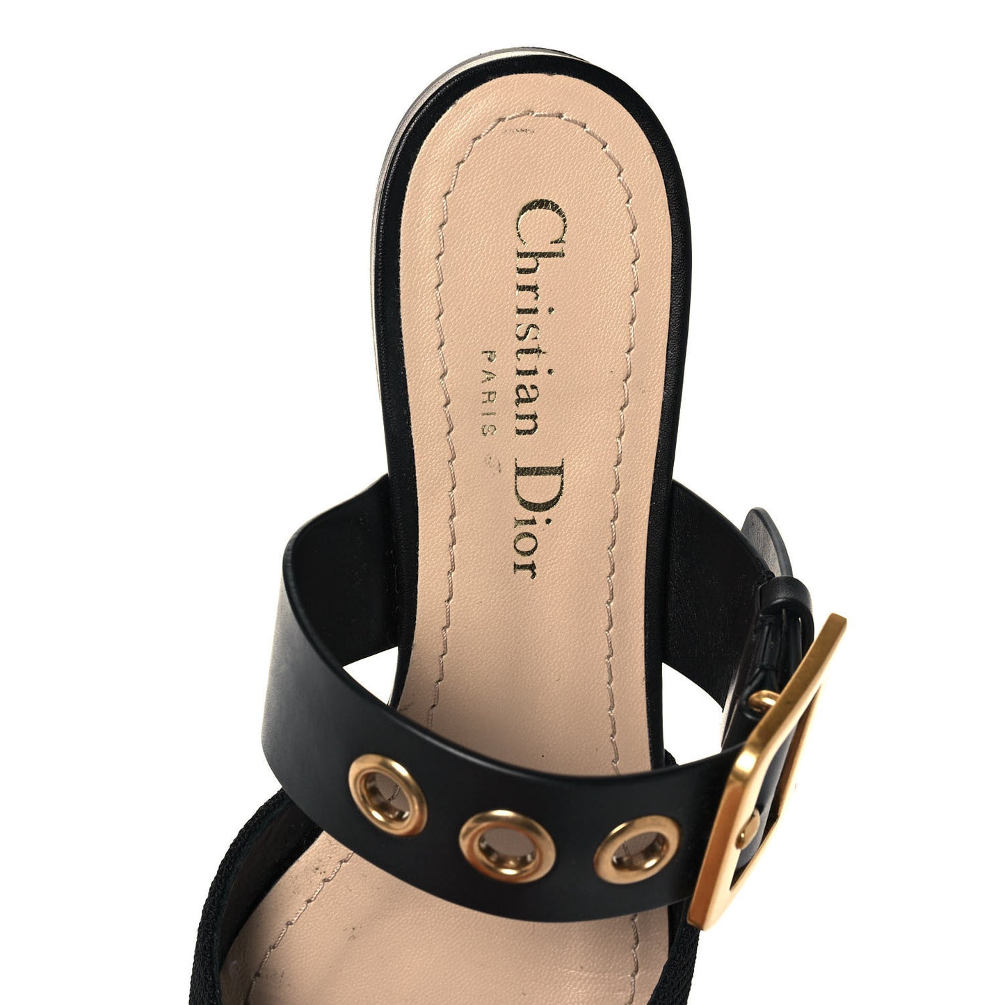 Technical Fabric D-Dior Ballerina Flat Mule 36 Black