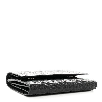 Loewe Calfskin Embossed Trifold Wallet Black 4 of 8