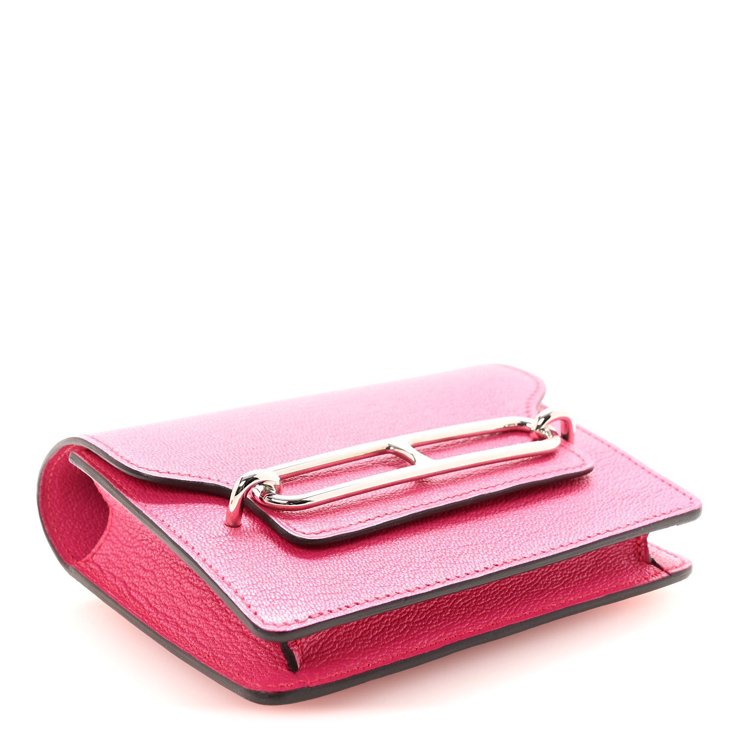 Hermes Chevre Mysore Roulis Slim Wallet Rose Shocking 5 of 7