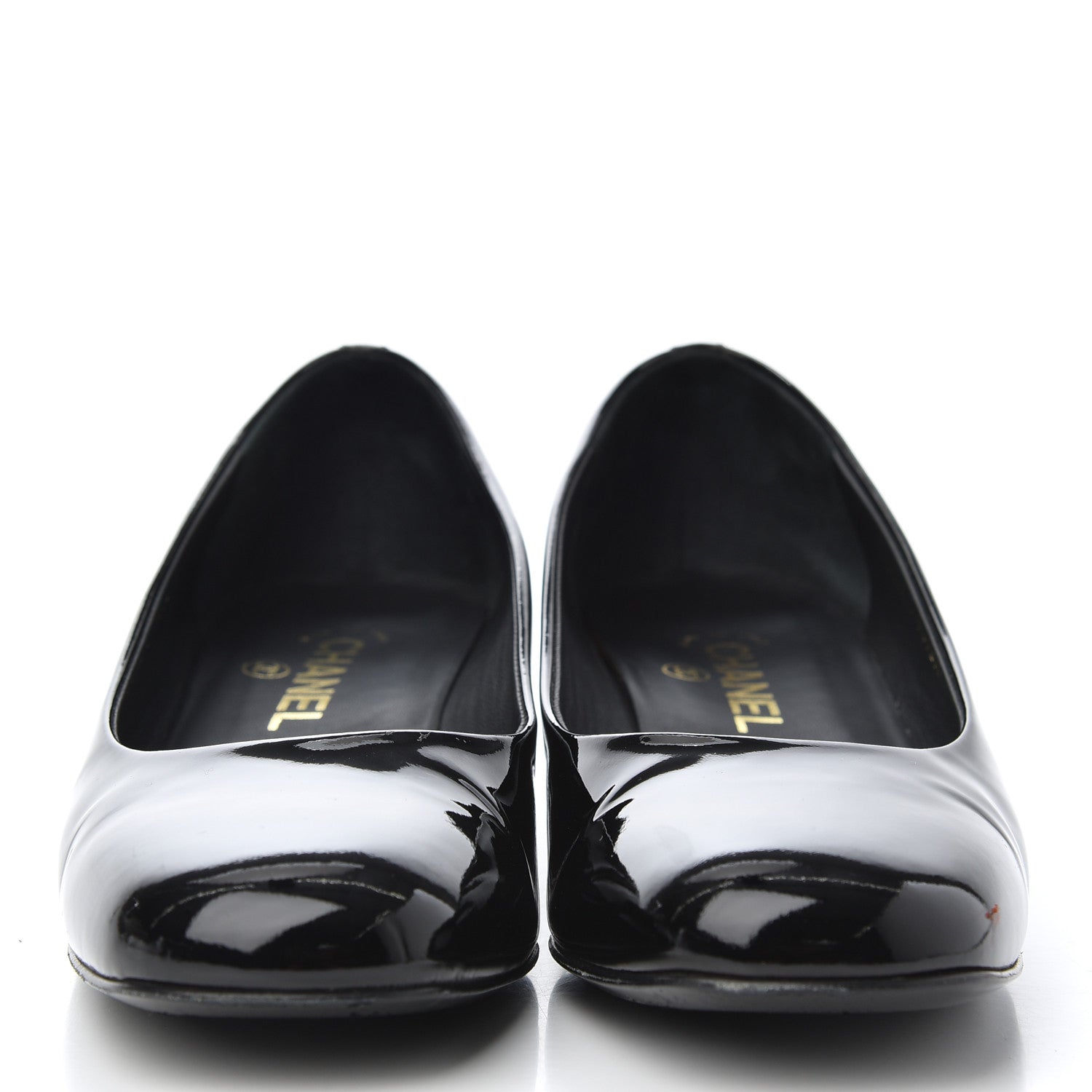 Chanel Patent Low Heel Ballerina Pumps 39.5 Black 2 of 16