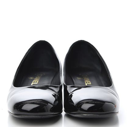 Chanel Patent Low Heel Ballerina Pumps 39.5 Black 2 of 16