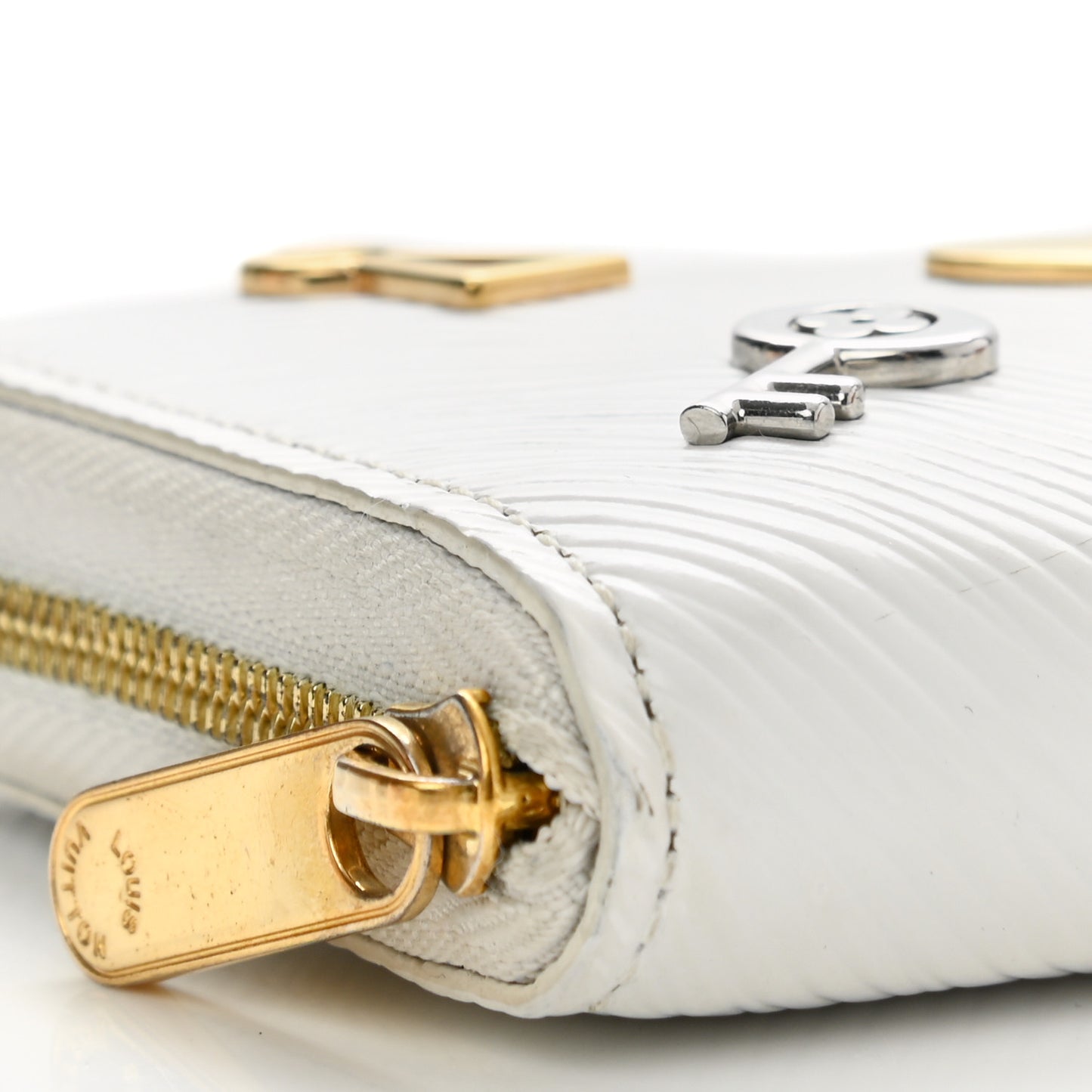 Epi Love Lock Zippy Coin Purse White