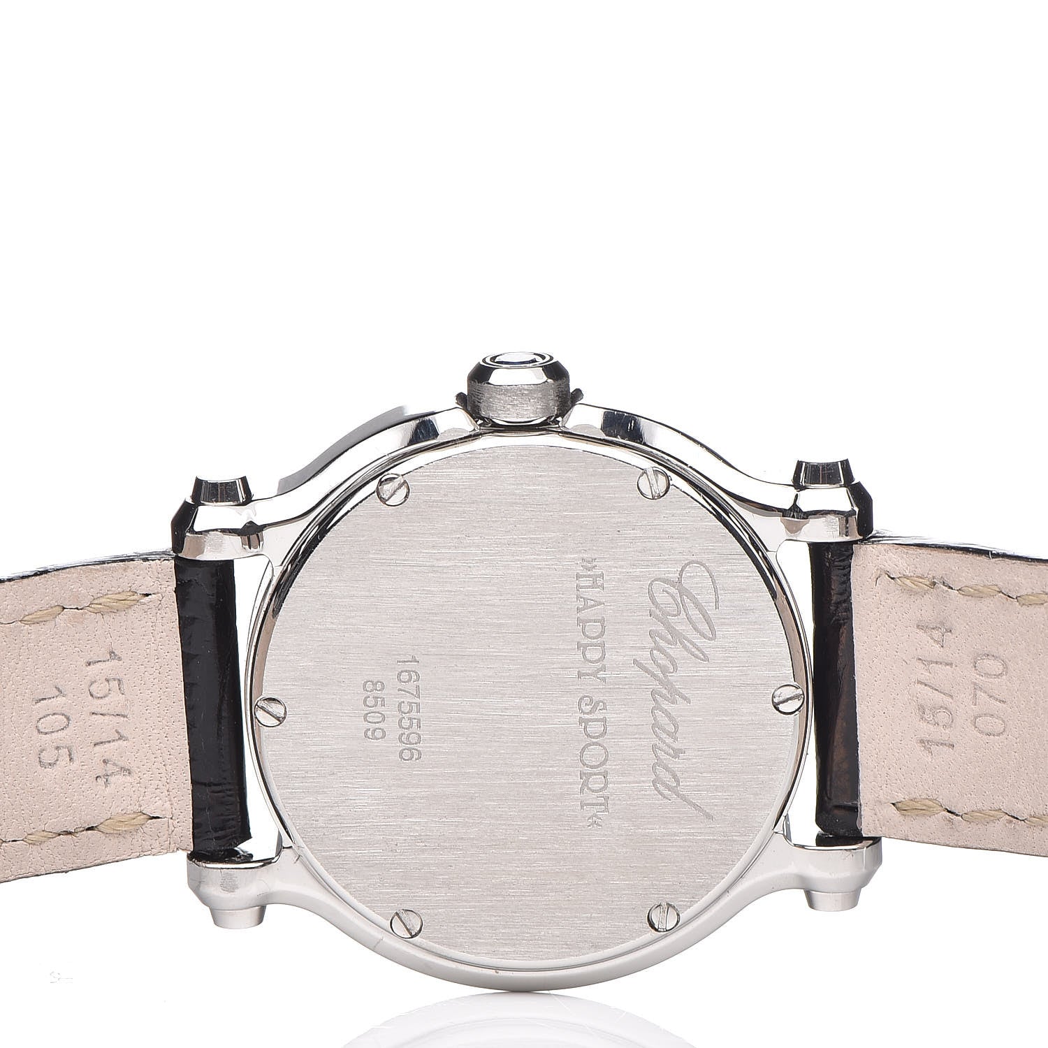 Chopard Stainless Steel Alligator 5 Diamond Pink Mother of Pearl 30mm Happy Sport Quartz Watch 5 of 8