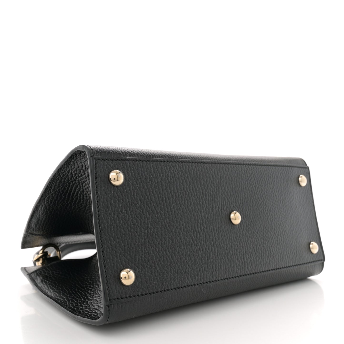 Pebbled Calfskin Medium Soho Top Handle Satchel Black