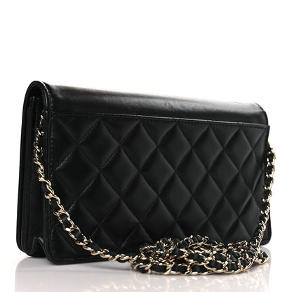 Chanel Lambskin Quilted Timeless CC Wallet On Chain WOC Black 3 of 10