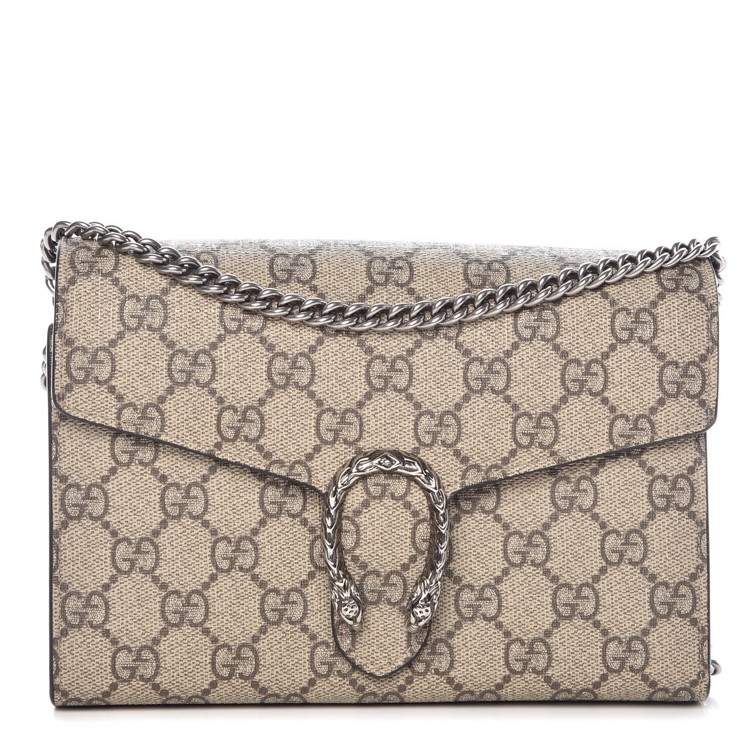 Gucci GG Supreme Monogram Mini Dionysus Chain Wallet Beige Taupe 1 of 9