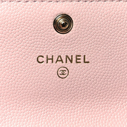 Chanel Caviar Quilted Crystal CC Flap Card Holder Pink 6 of 10