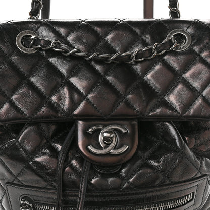 Chanel Glazed Calfskin Quilted Small Salzburg Mountain Backpack Black 8 of 10