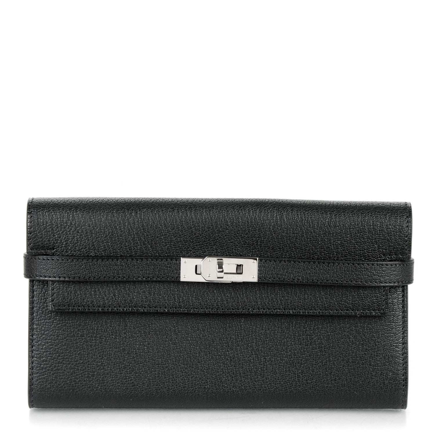 Hermes Chevre Mysore Kelly Longue Wallet Black 1 of 8