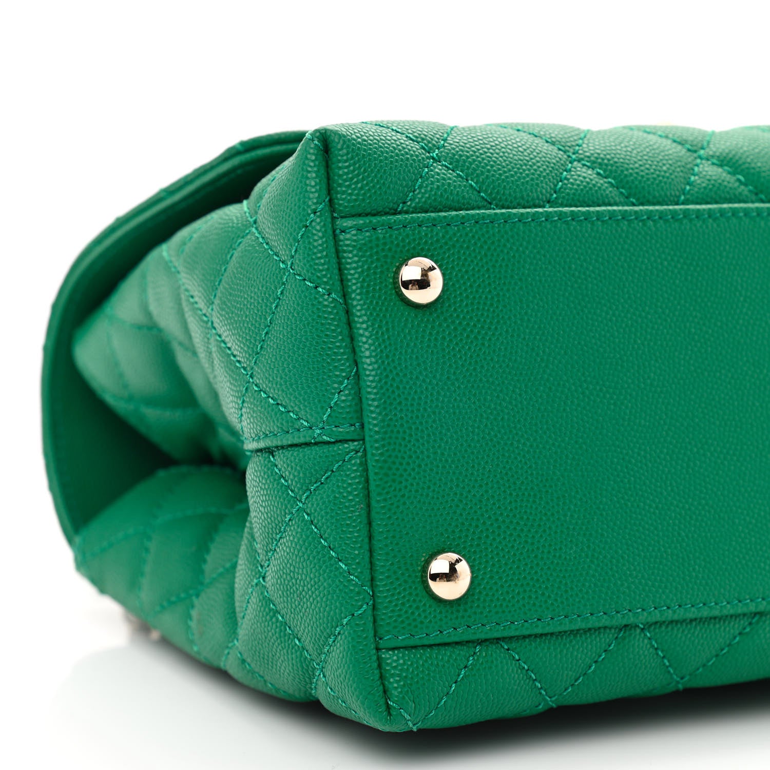 Chanel Caviar Quilted Small Coco Handle Flap Green 9 of 10