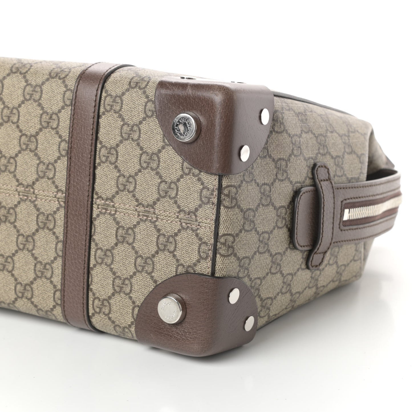 GG Supreme Monogram Textured Dollar Calfskin Medium Detail Tote Beige Ebony New Acero