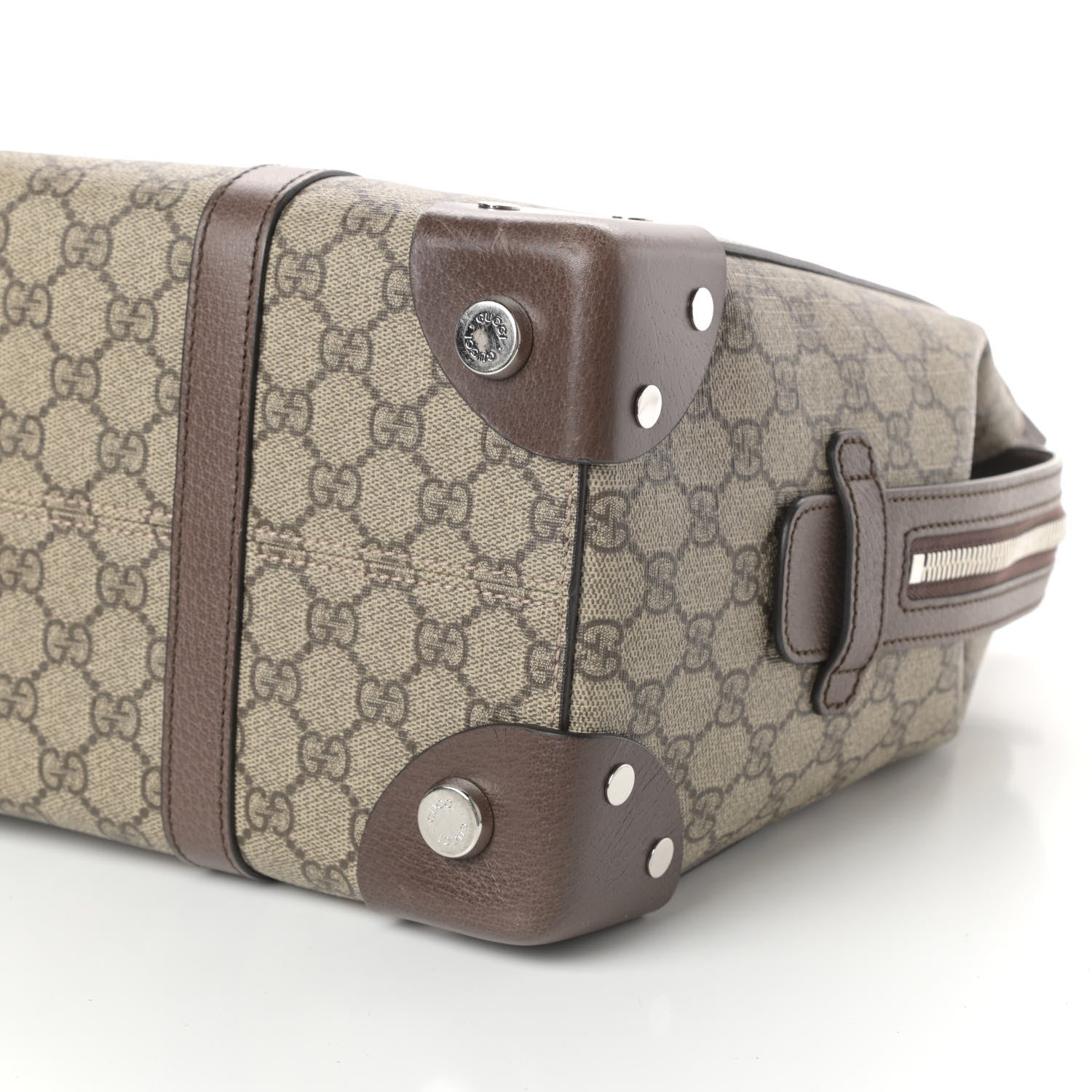Gucci GG Supreme Monogram Textured Dollar Calfskin Medium Detail Tote Beige Ebony New Acero 9 of 9