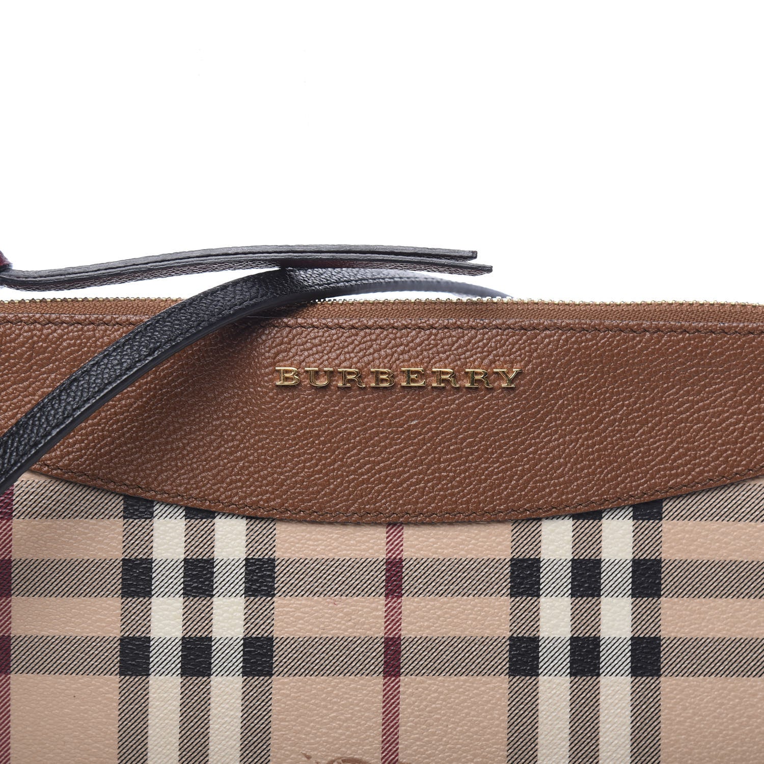 Burberry Haymarket Check Peyton Crossbody Clutch Bag Toffee 14 of 14