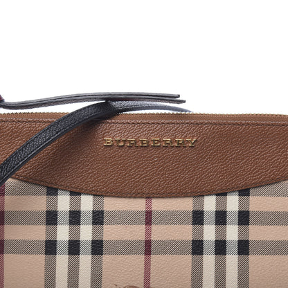 Burberry Haymarket Check Peyton Crossbody Clutch Bag Toffee 14 of 14