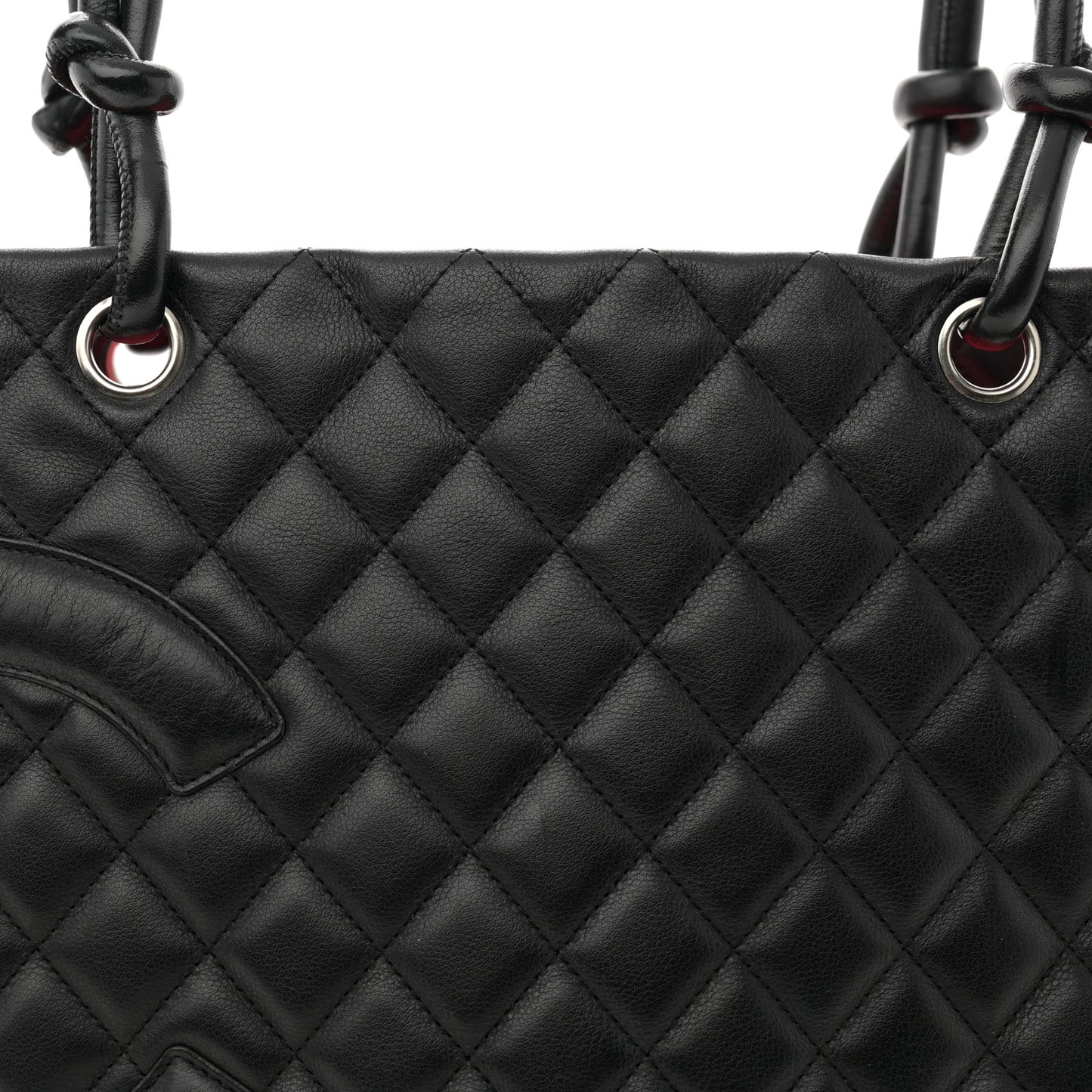 Calfskin Quilted Large Cambon Tote Black