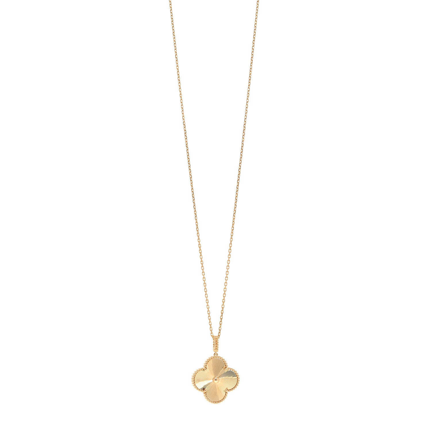 Van Cleef & Arpels 18K Yellow Gold Guilloche Magic Alhambra Long Necklace 1 of 4