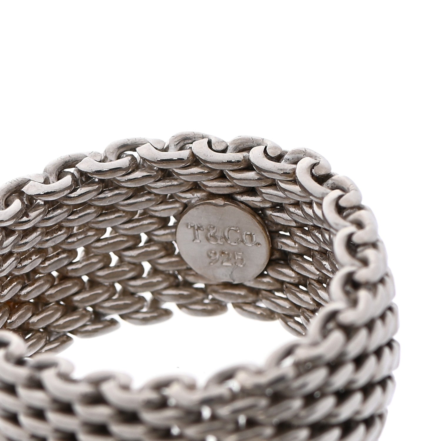 Tiffany Sterling Silver Somerset Mesh Ring 55 7.25 4 of 4