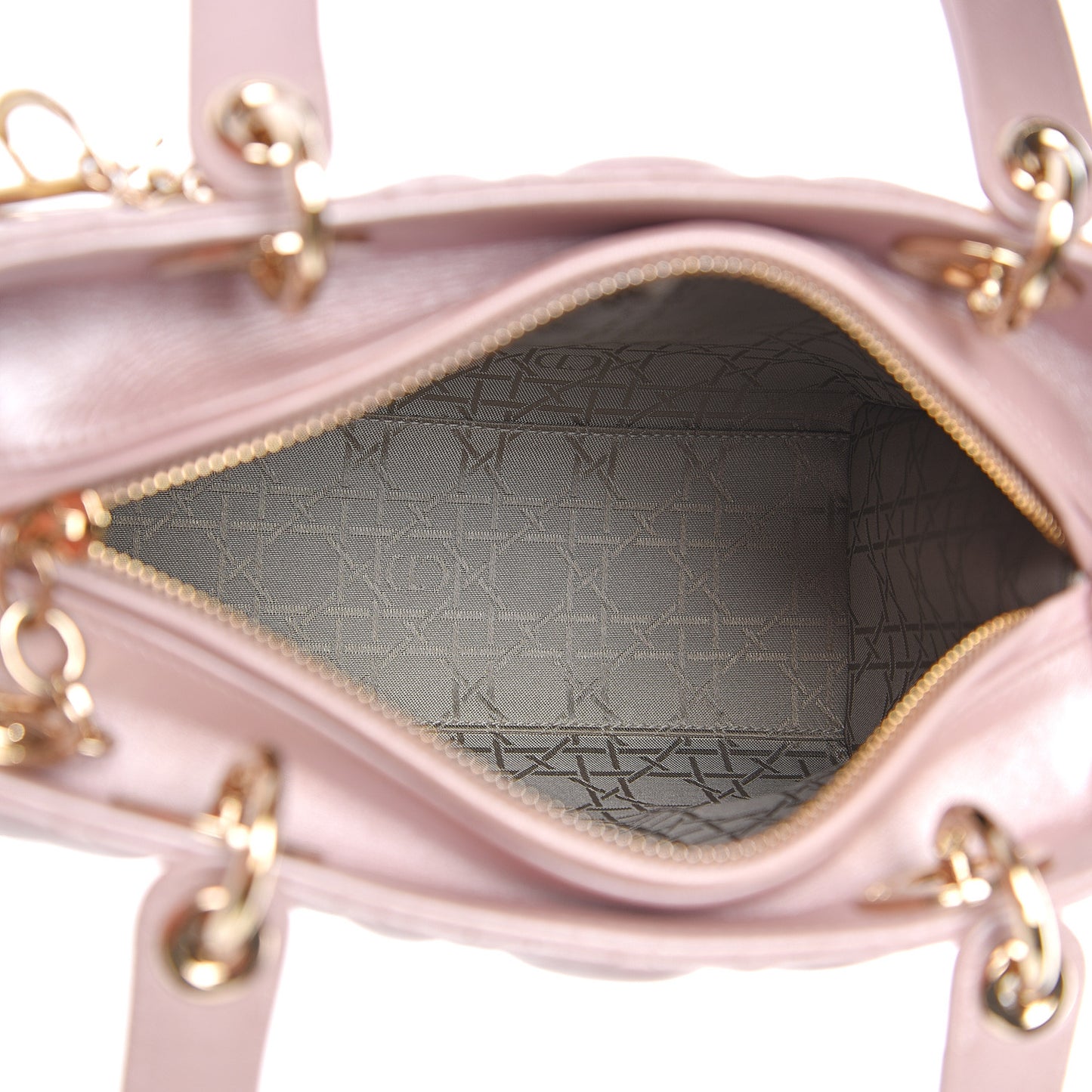 Pearly Lambskin Cannage Medium Lady Dior Lotus