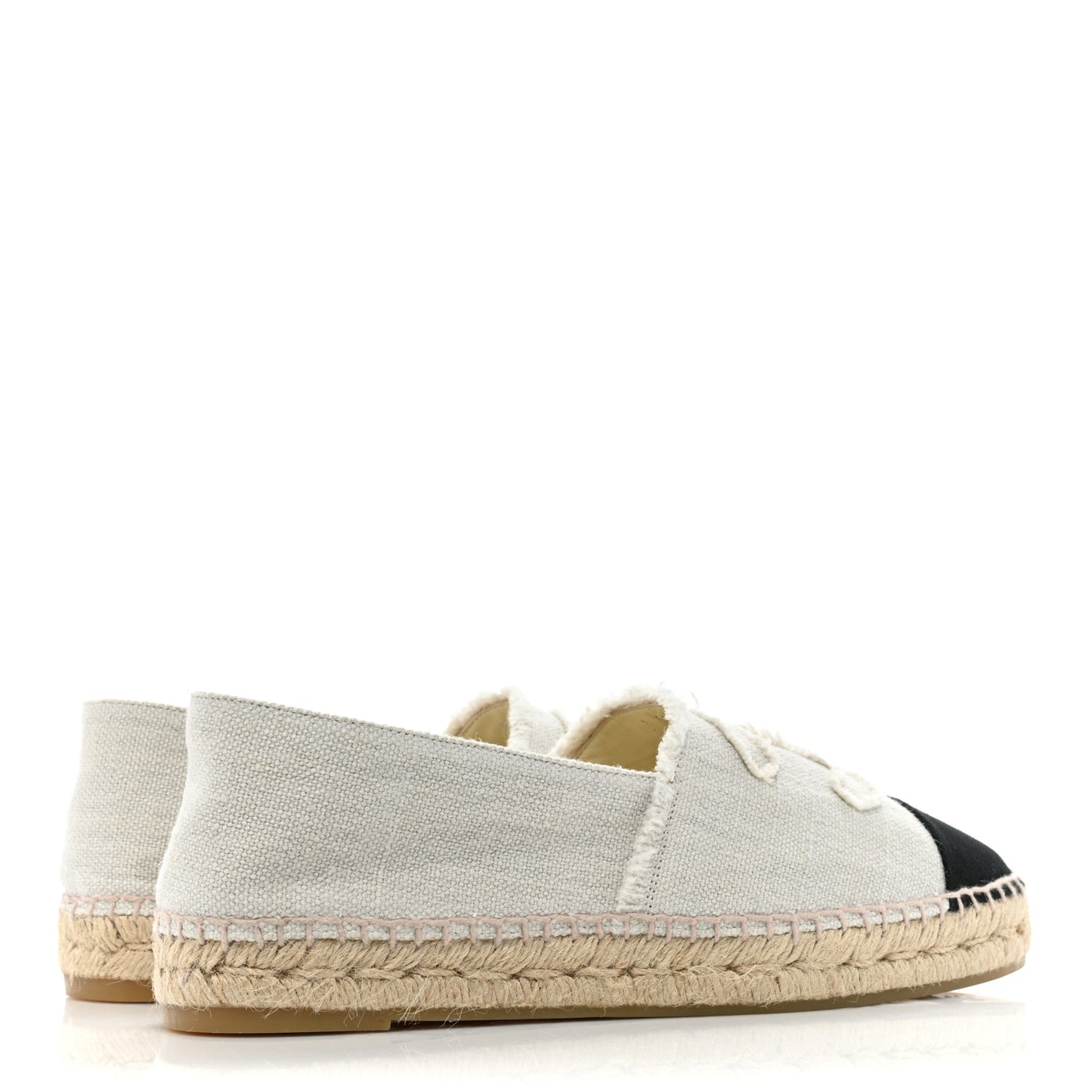Linen CC Espadrilles 42 Beige Black