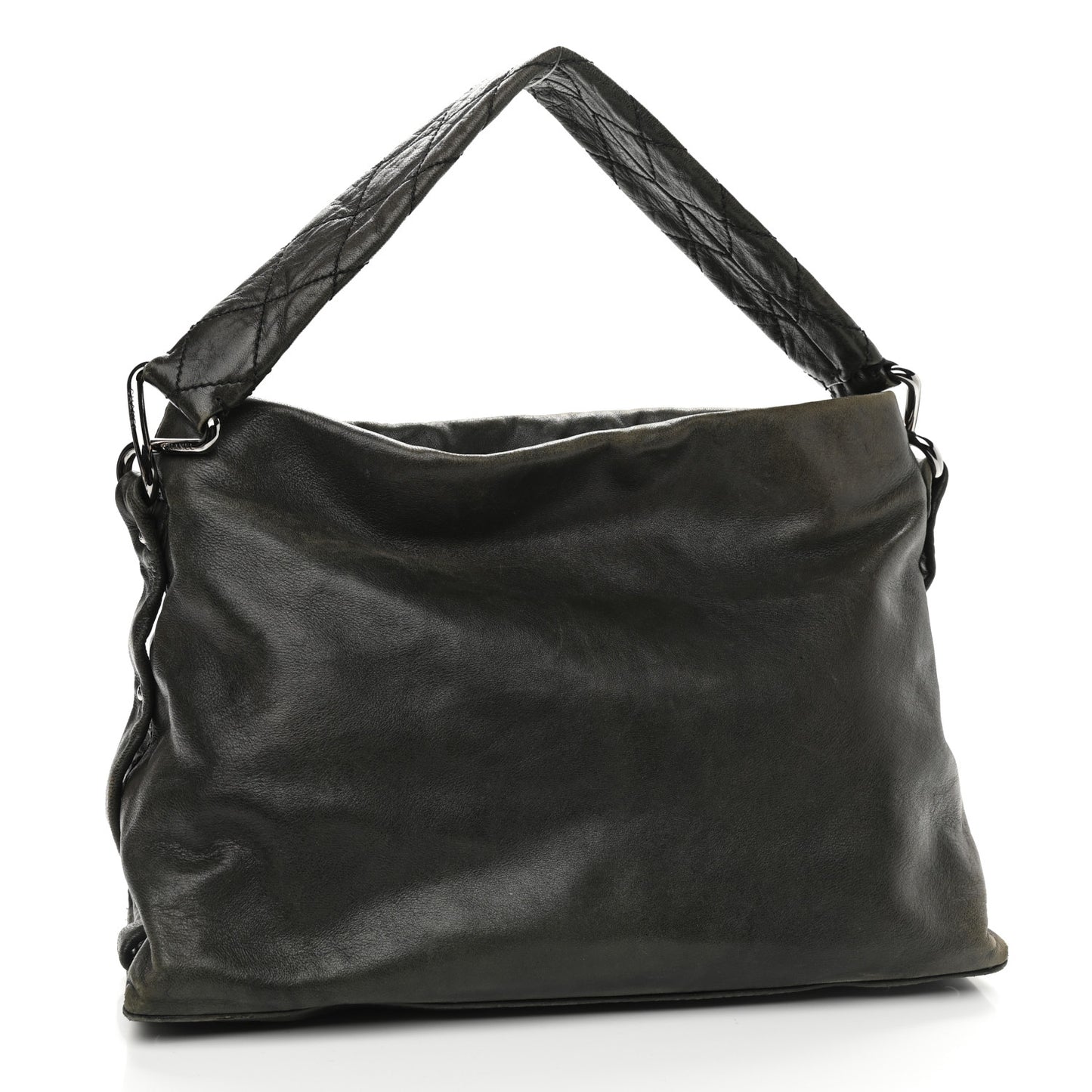 Lambskin Quilted Mademoiselle Hobo Black